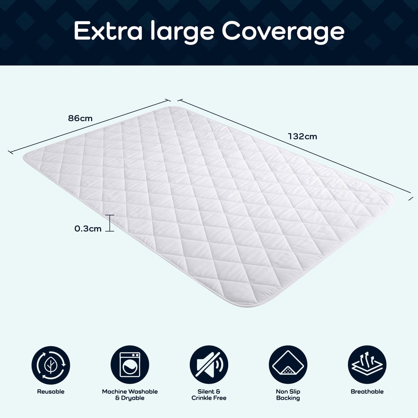 GuardedSleep Reusable Bed Pad, Large – (SKU: AHW001)