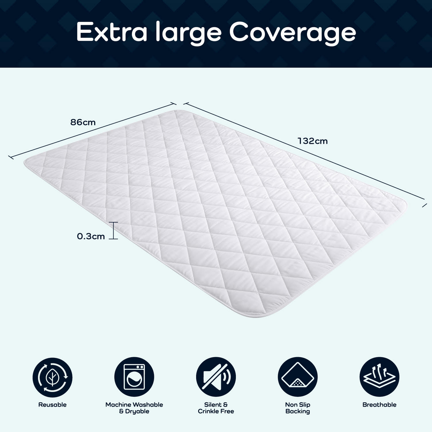 GuardedSleep Reusable Bed Pad, Large (TWIN PACK – 2pcs) – (SKU: AHW008)