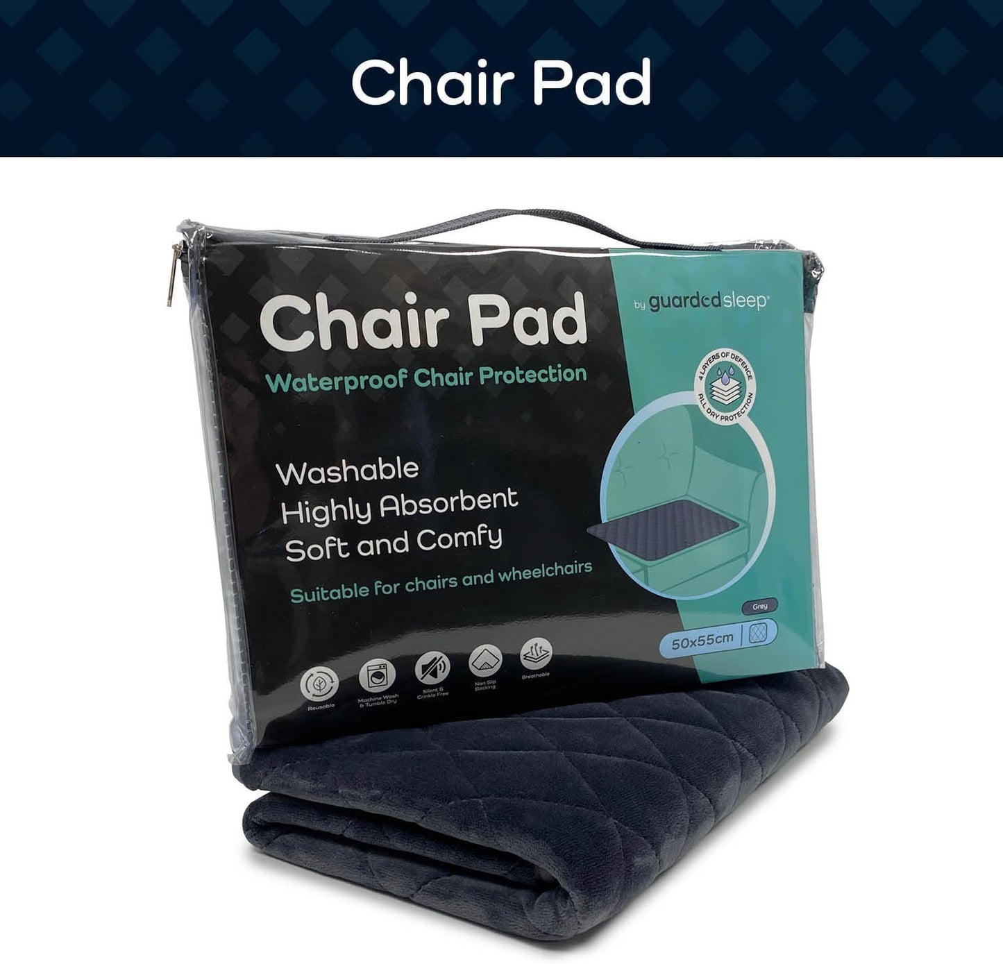 GuardedSleep Reusable Chair Pad 50 x 55 cm – (SKU: AHW007)