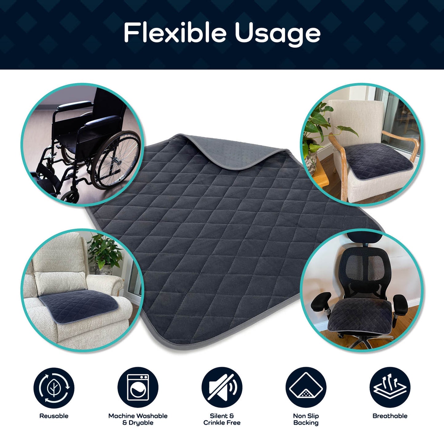 GuardedSleep Reusable Chair Pad 50 x 55 cm – (SKU: AHW007)