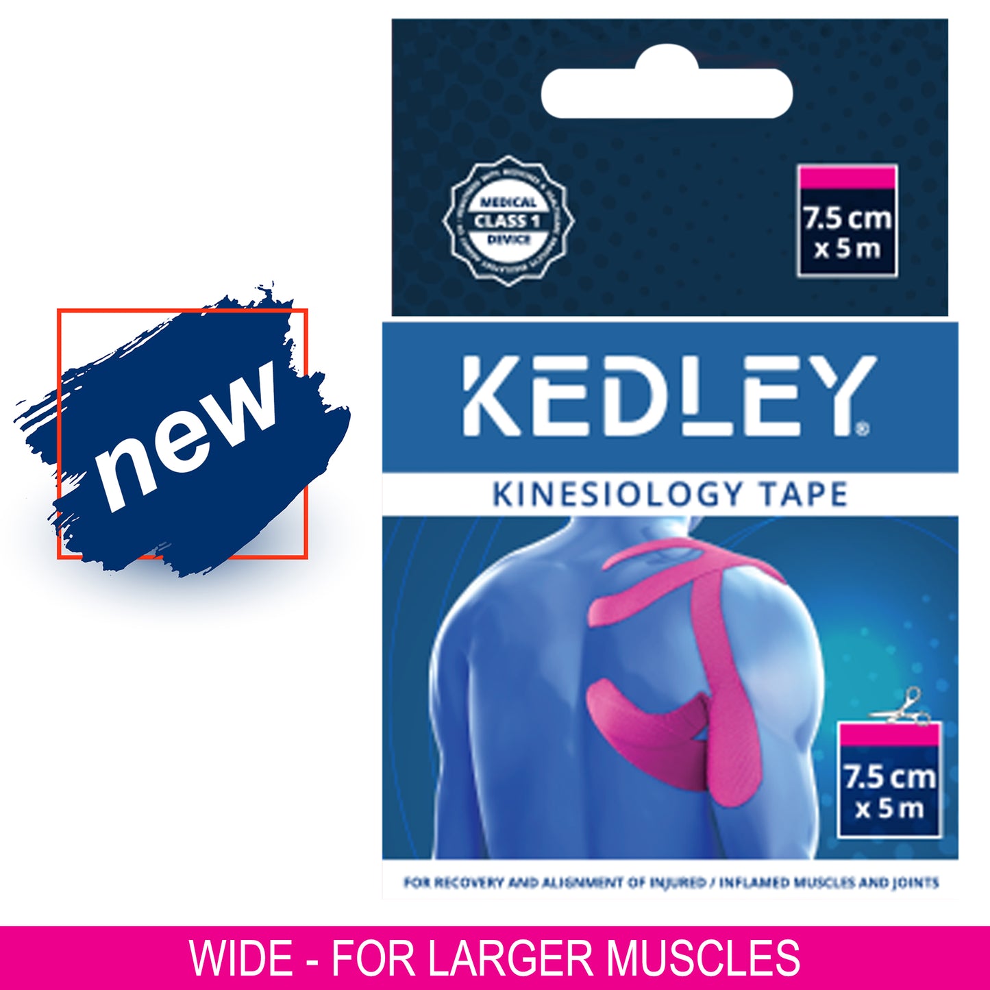 Kinesiology Tape 7.5cm x 5m, Pink (RRP £8.99)