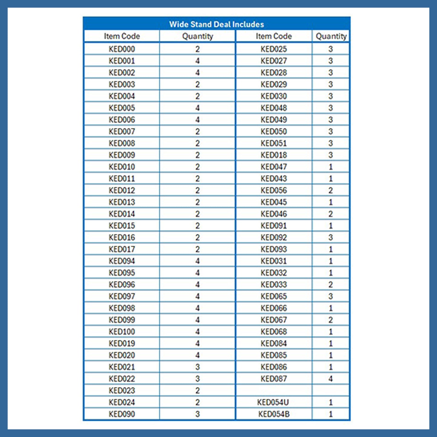 Kedley Wide Stand Deal