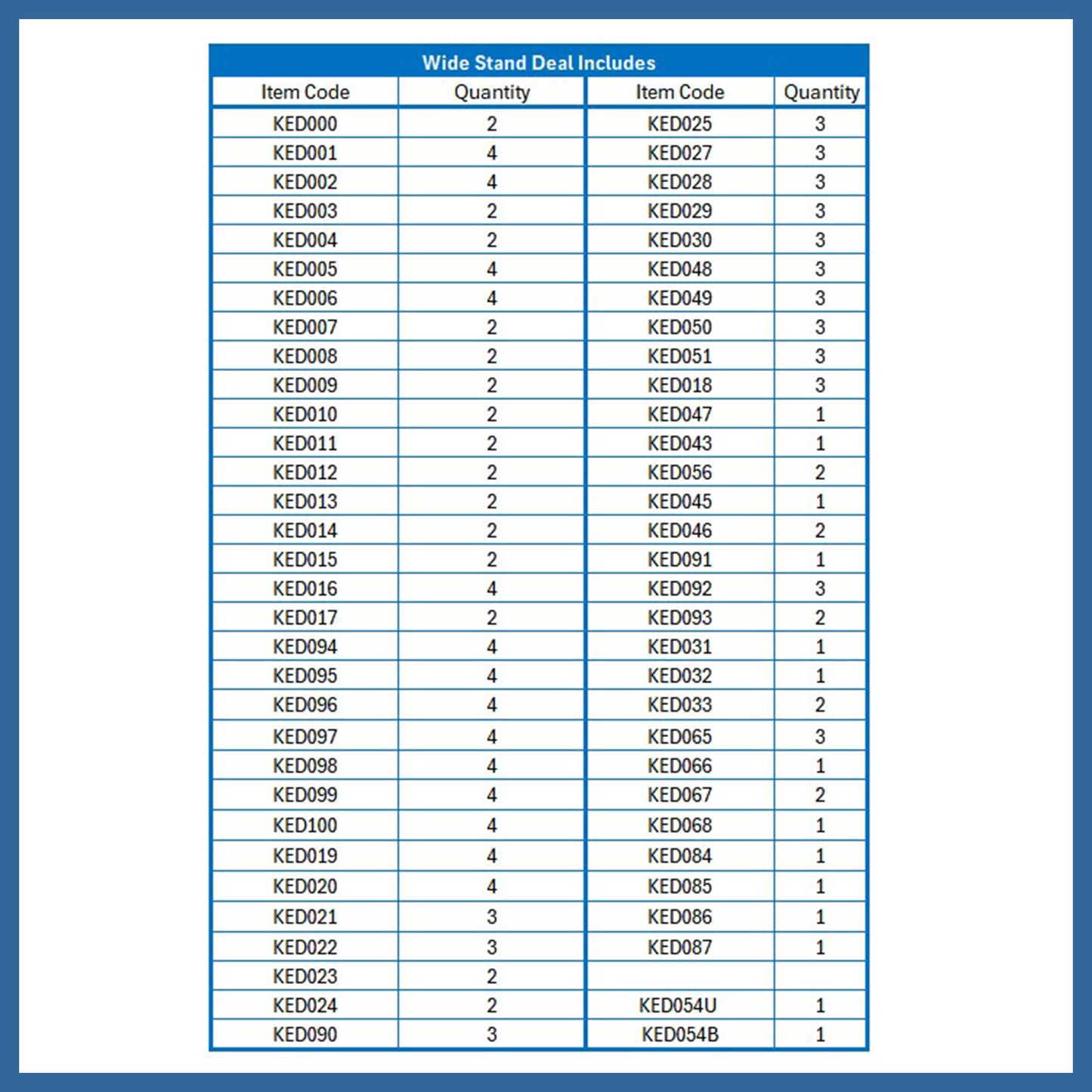 Kedley Wide Stand Deal